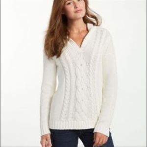 Tommy Bahama Cream Cable Knit Hooded Sweater